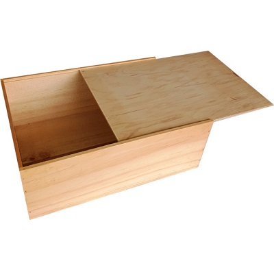 Small Wooden Hamper Box Sliding Lid