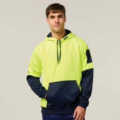Hard Yakka Foundations Hi-Visibility Two Tone Brushed Fleece Hoodie Y19325_HY